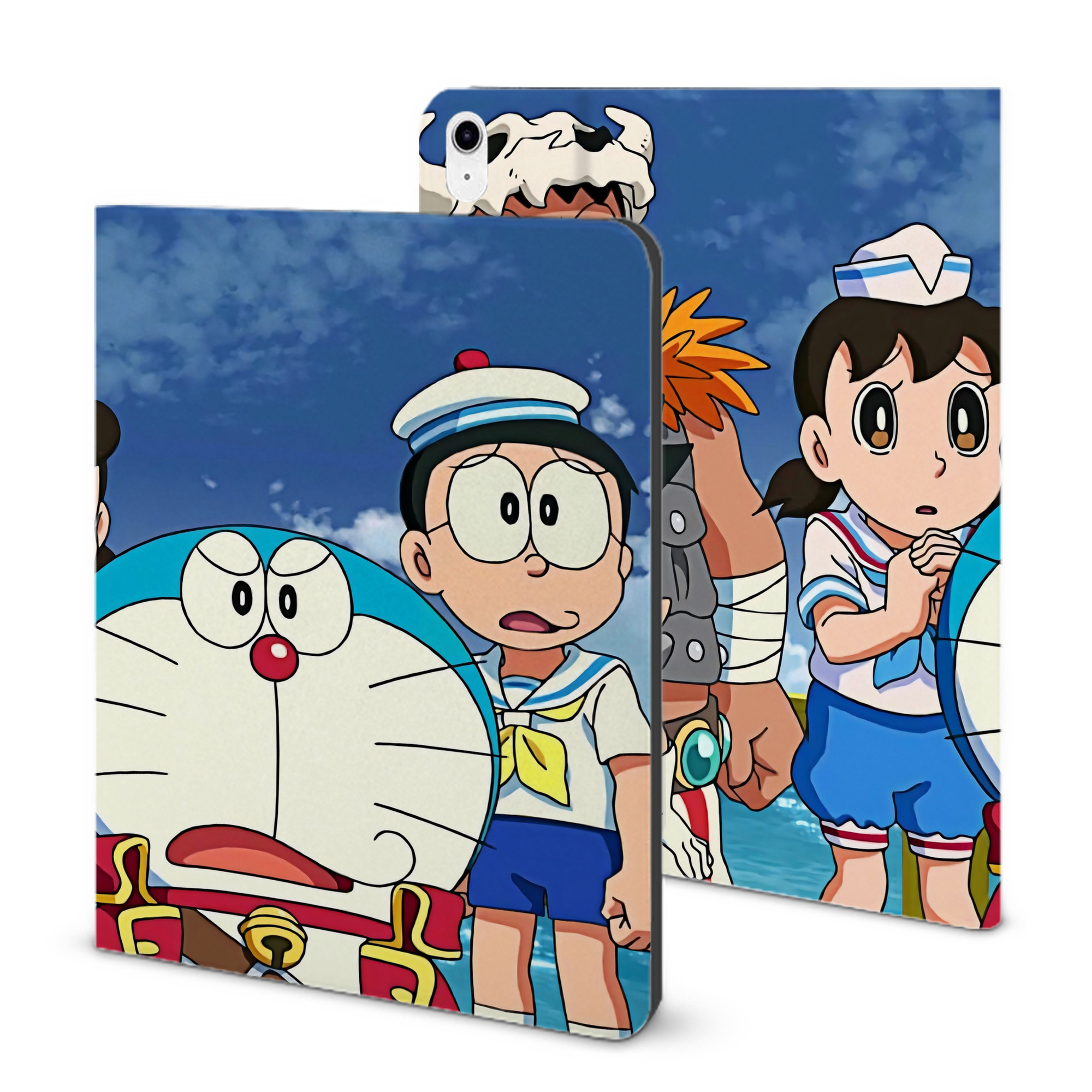（画像用） ドラえもん Doraemon IPad ケース ブック型 PUレザー TPU 耐衝撃 軽量 薄型 ペン収納なし 全面保護 IPad 各モデル対応